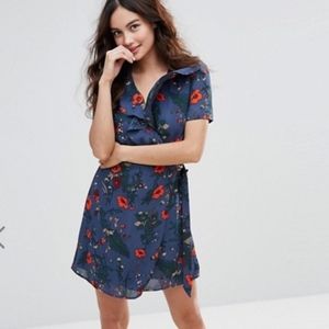 As NEW! FASHION UNION Front Wrap-Tie Mini Dress